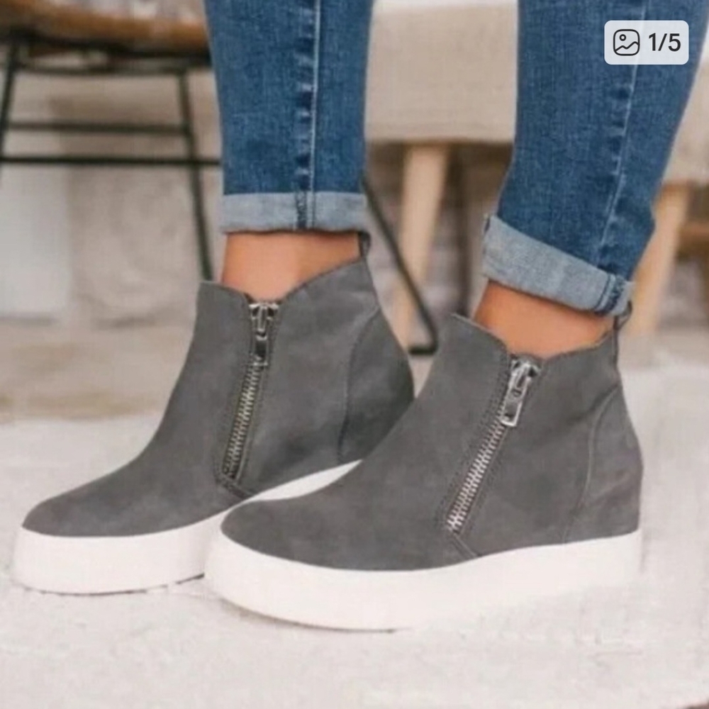 Steve Madden Gray Platform Sneakers